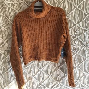 NWR Burnt Orange Cropped Turtle Neck Sweater